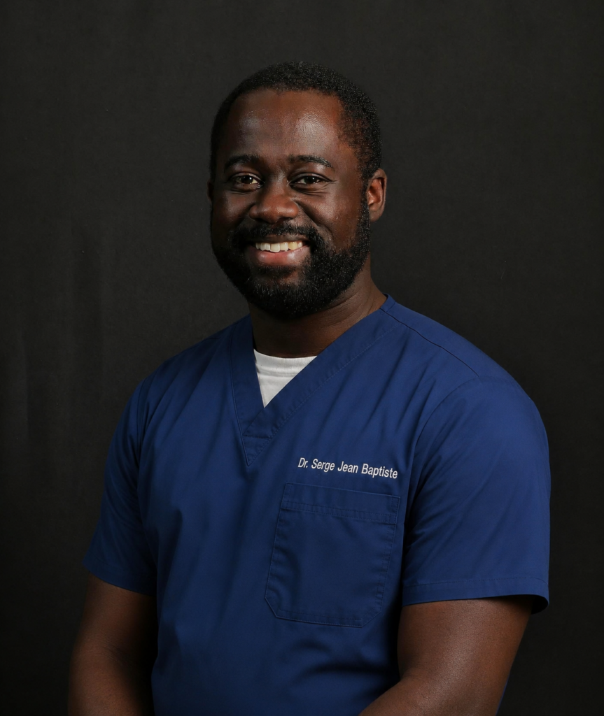 Dr.Serge Jean-Baptiste, chiropraticien-chiropractor professional headshot Longueuil